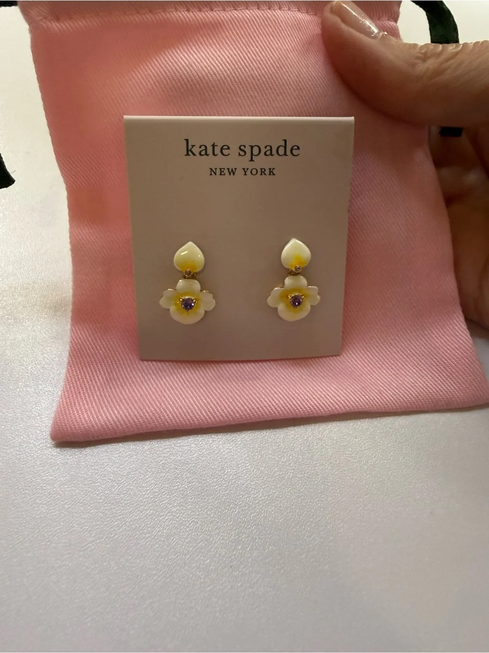 Kate Spade New York Yellow Floral Enamel Drop Earrings